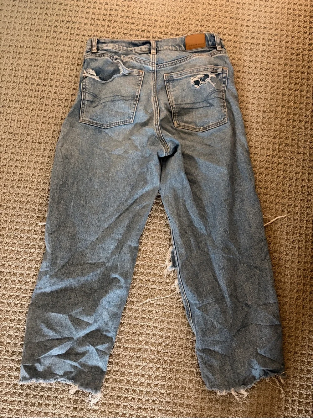 American Eagle Light Blue Denim Jeans Waistband Detail - Picture 2 of 3
